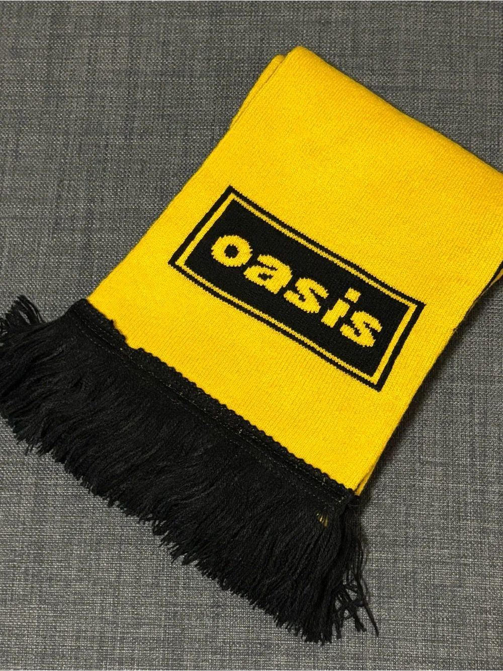 Oasis Official Live 25 Tour Scarf VIP Merchandise Yellow Black White Double Side